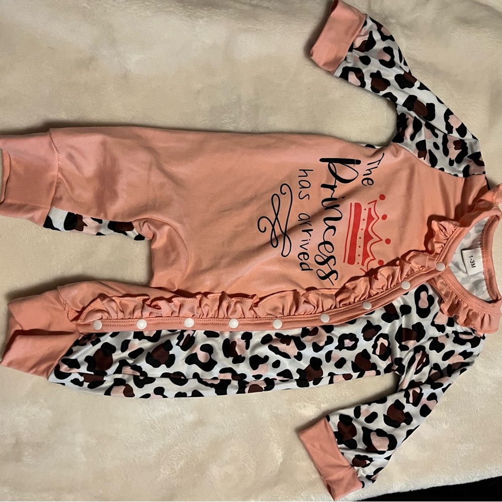 Pink Leopard Print Baby Onesie